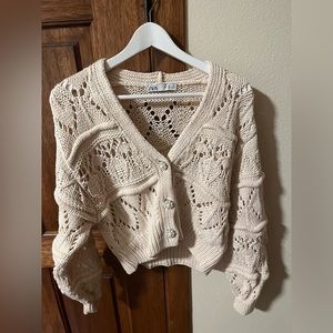 Zara sweater cardigan (rhinestones&pearl)